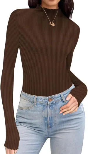 Blouses for Womens Dressy Casaul Slim Fitted Long Sleeve Shirts Solid Color Daily Basic Tee Girls Fashion Fall Top