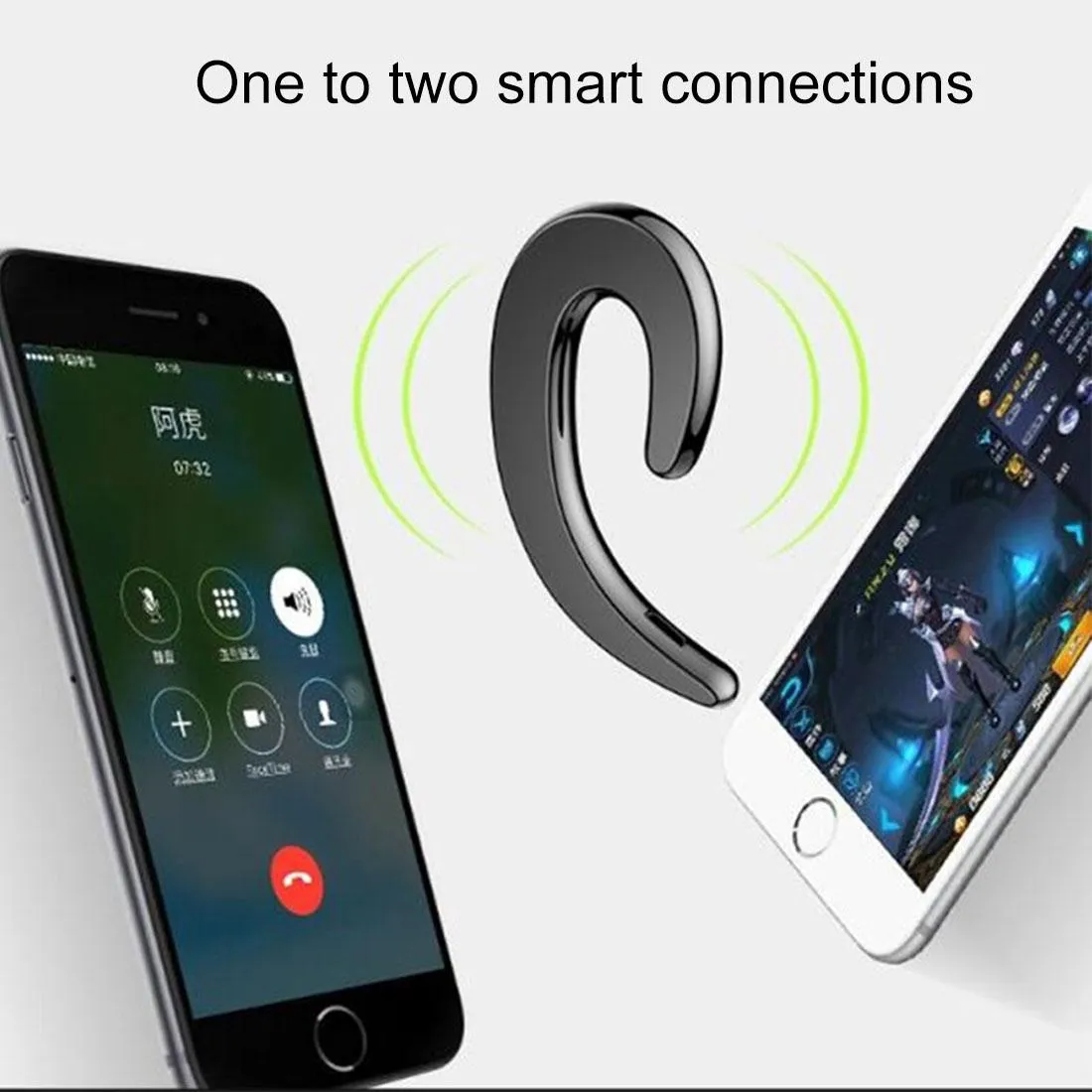 Bluetooth Bone Conduction Sports Earphones with Earhook - V4.1