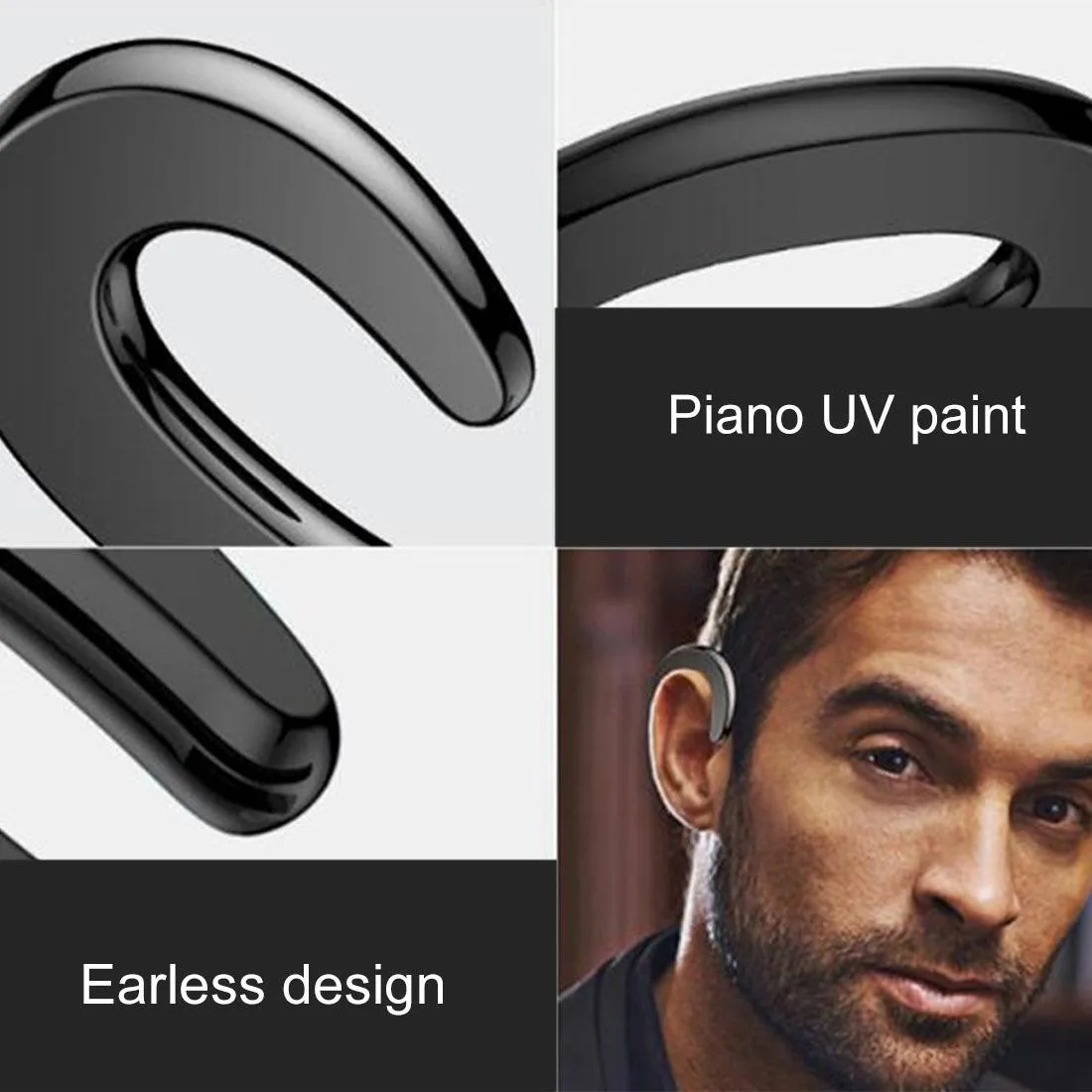 Bluetooth Bone Conduction Sports Earphones with Earhook - V4.1