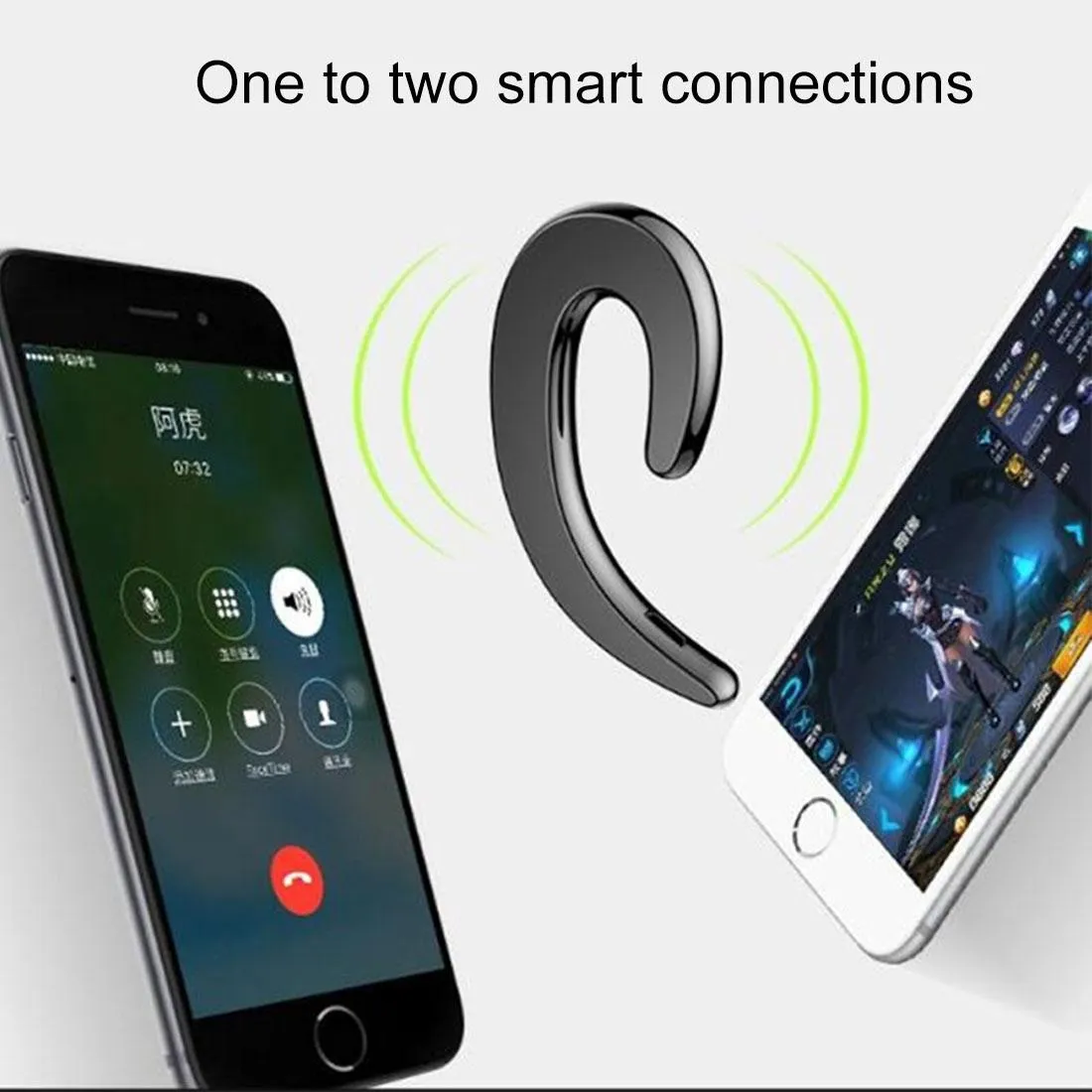 Bluetooth Bone Conduction Sports Earphones with Earhook - V4.1