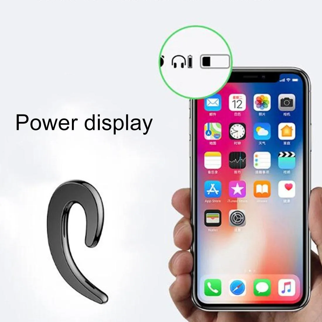 Bluetooth Bone Conduction Sports Earphones with Earhook - V4.1
