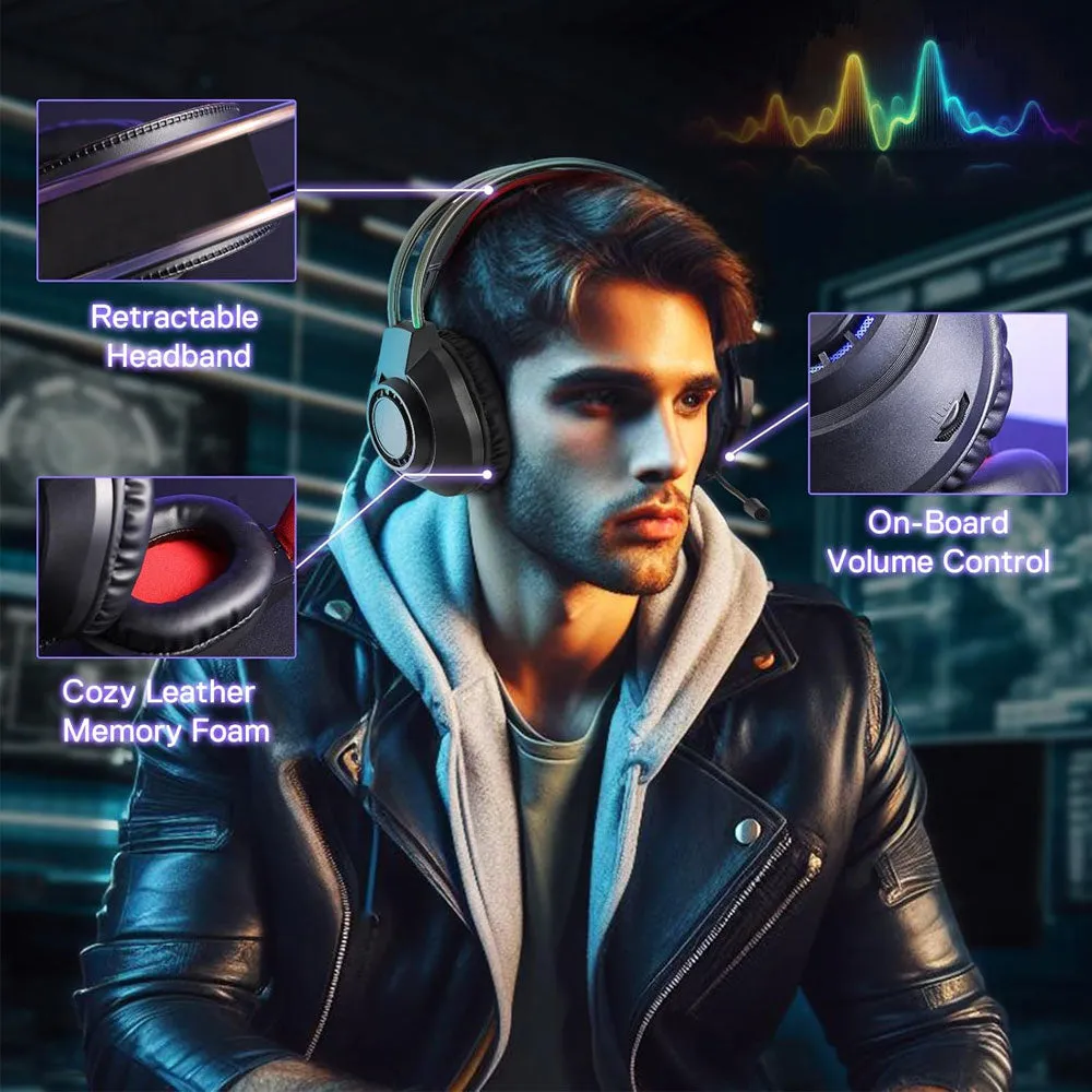 BOLT AXTION H231 Scream Wired Gaming Headset - Stereo Surround Sound, Noise-Canceling Mic, 40mm Drivers for PC, PS4/5, Xbox, Switch - Multi-Platform Gaming Headphones