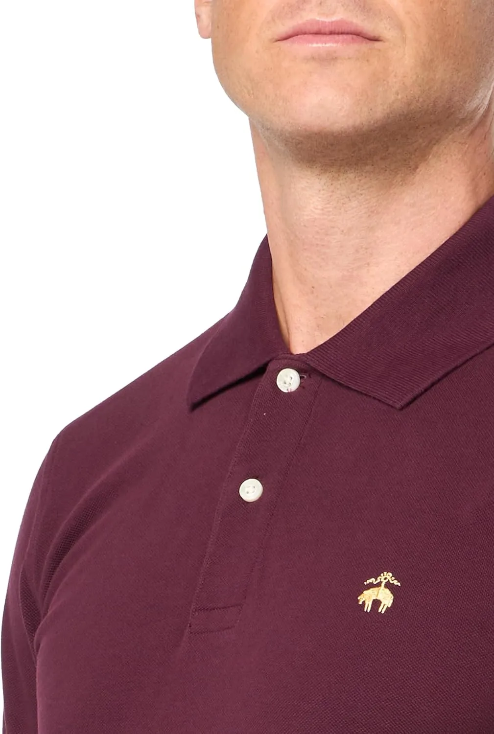 Brooks Brothers Men's Cotton Pique Stretch Logo Short Sleeve Polo Shirt