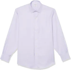 Brooks Brothers Men's Non-Iron Stretch Twill Solid Ainsley Spread Collar Dress Shirt