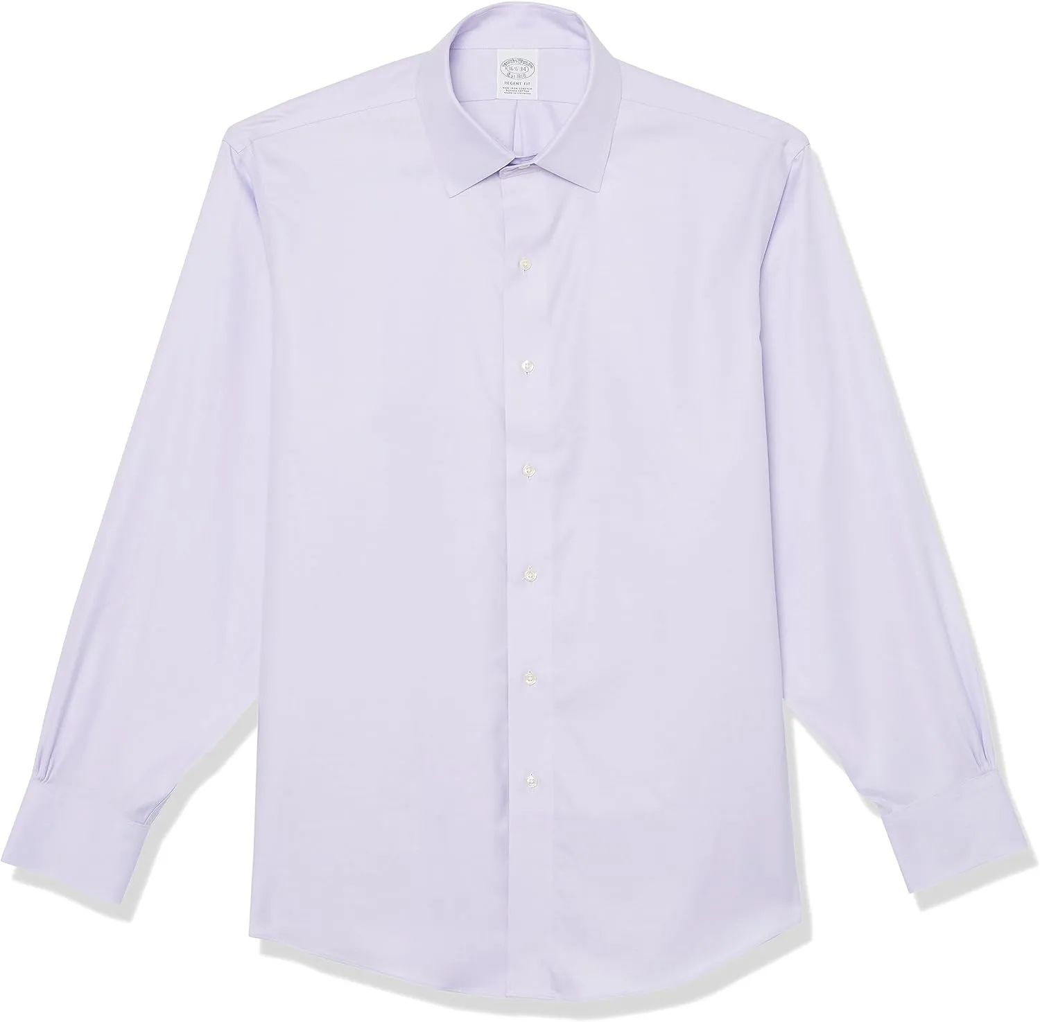 Brooks Brothers Men's Non-Iron Stretch Twill Solid Ainsley Spread Collar Dress Shirt
