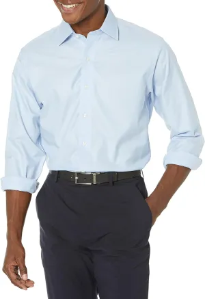 Brooks Brothers Men's Non-Iron Stretch Twill Solid Ainsley Spread Collar Dress Shirt