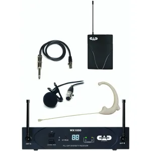 CAD Audio WX1610G StageSelect UHF Wireless BodyPack Microphone System with E19 Earworn, WXGTR, and WXLAV