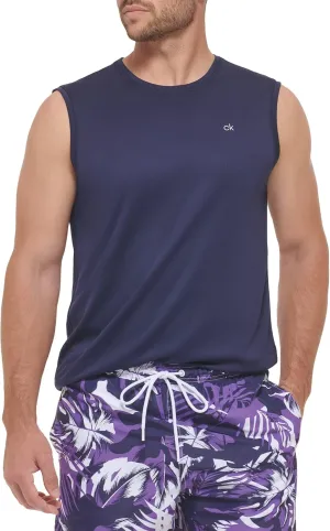 Calvin Klein Men's Standard UPF 40  Sleeveless Quick Dry Swim Shirt