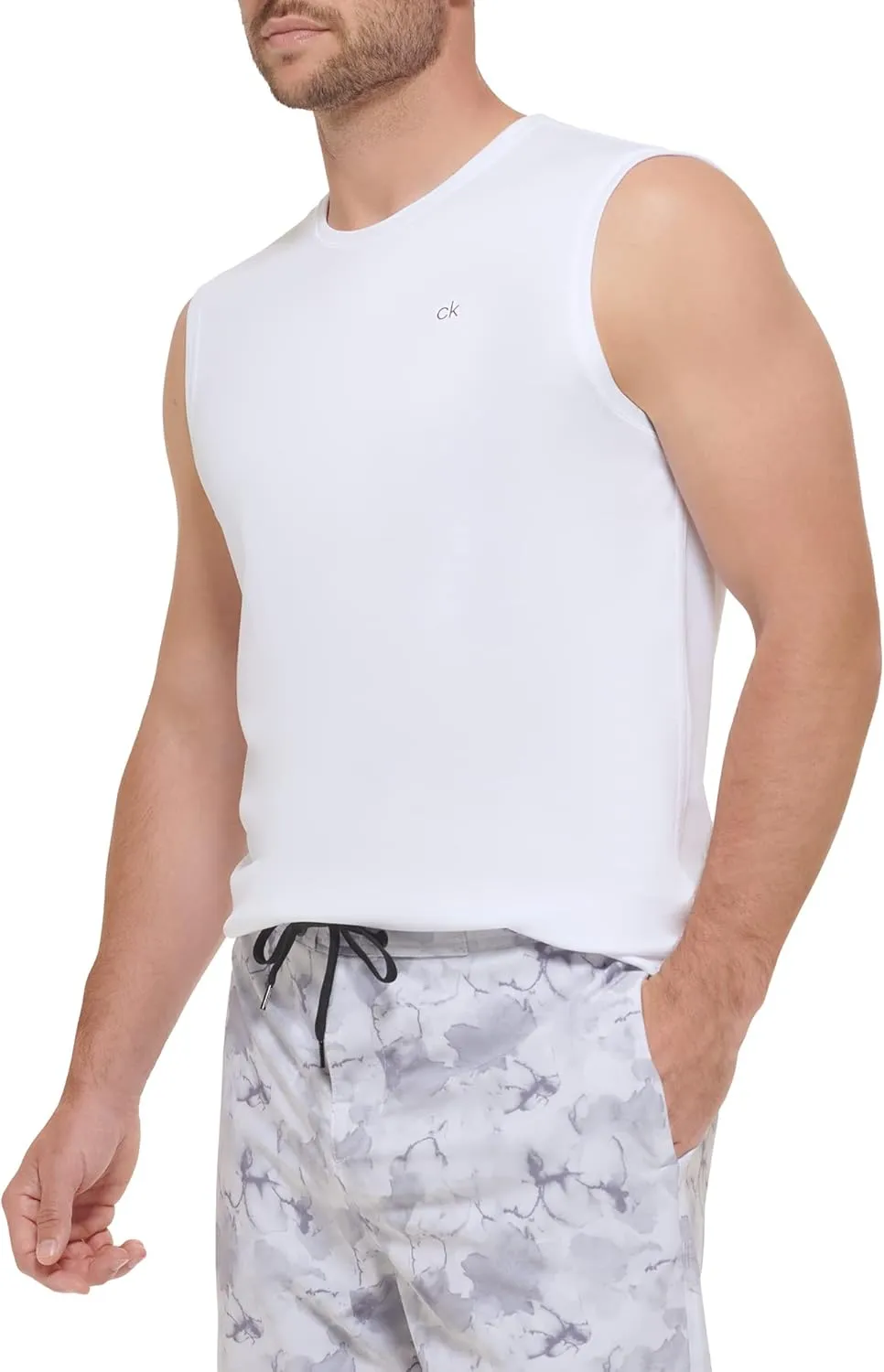 Calvin Klein Men's Standard UPF 40  Sleeveless Quick Dry Swim Shirt