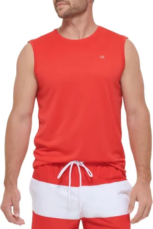 Calvin Klein Men's Standard UPF 40  Sleeveless Quick Dry Swim Shirt