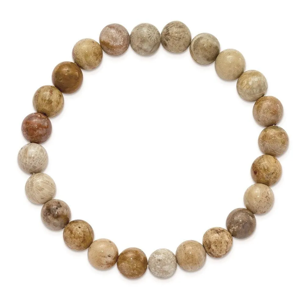 Chrysanthemum Agate Beaded Stretch Bracelet