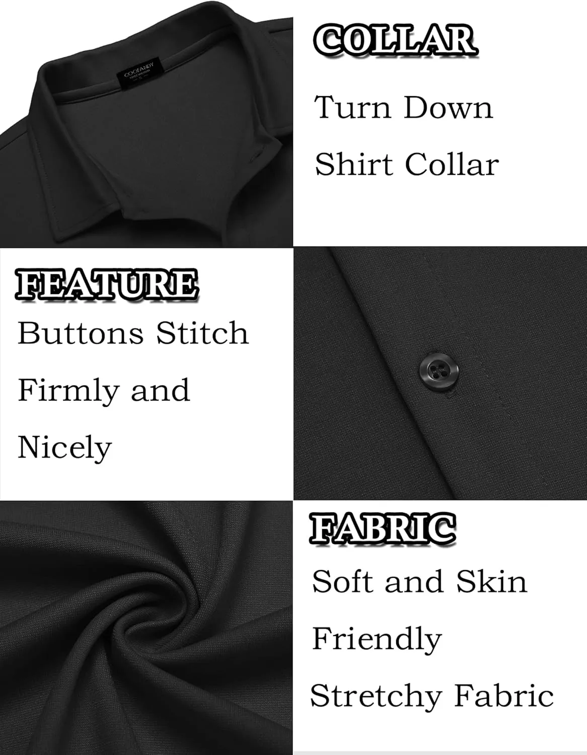COOFANDY Mens Casual Button Down Shirt Short Sleeve Wrinkle Free Shirts Summer Shirt