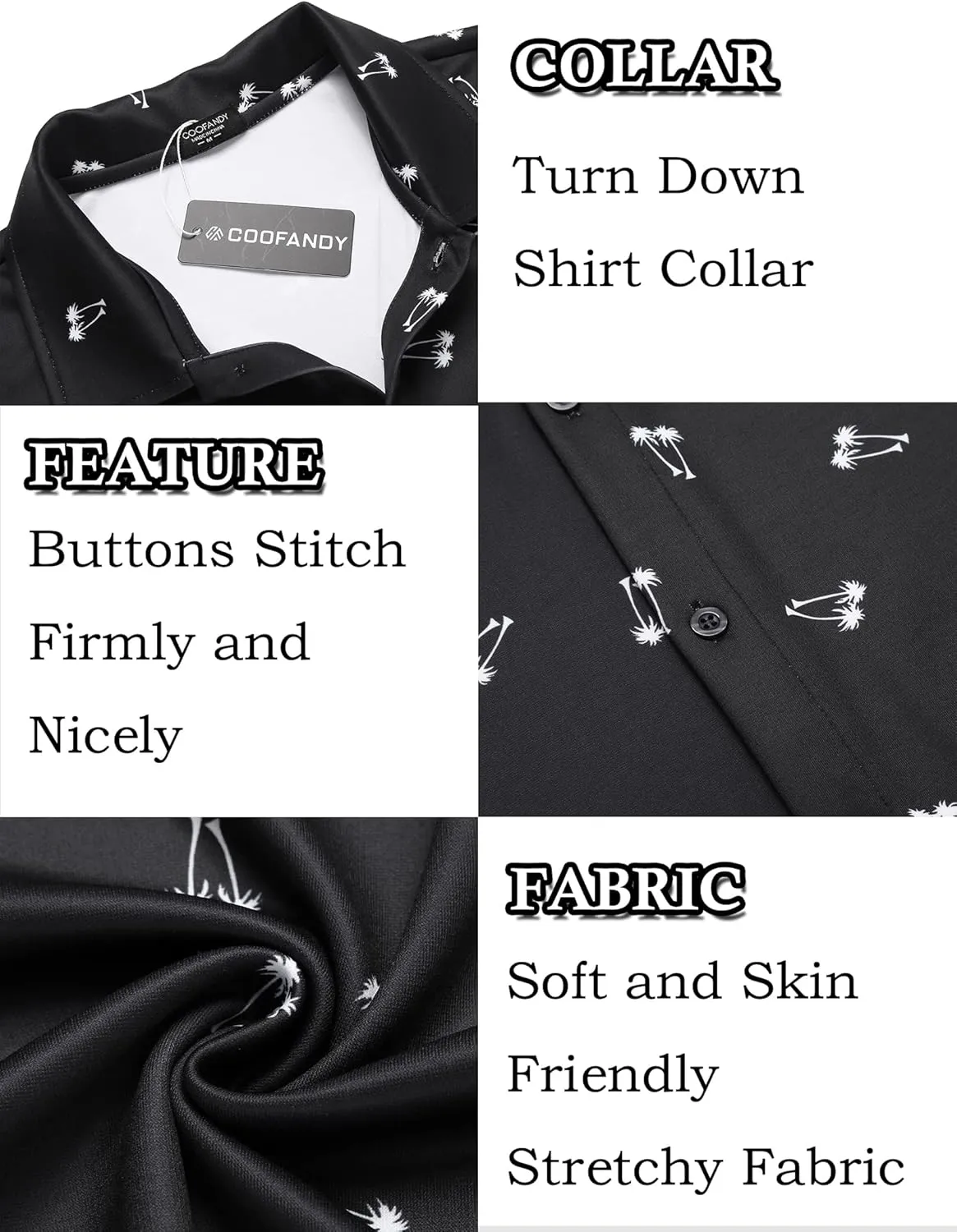 COOFANDY Mens Casual Button Down Shirt Short Sleeve Wrinkle Free Shirts Summer Shirt