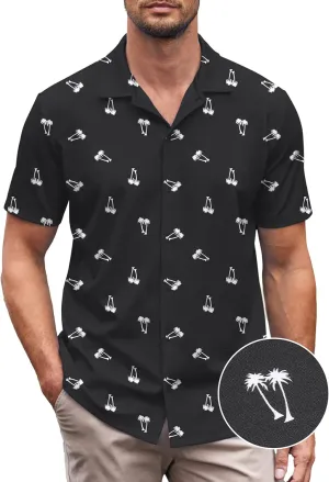 COOFANDY Mens Casual Button Down Shirt Short Sleeve Wrinkle Free Shirts Summer Shirt