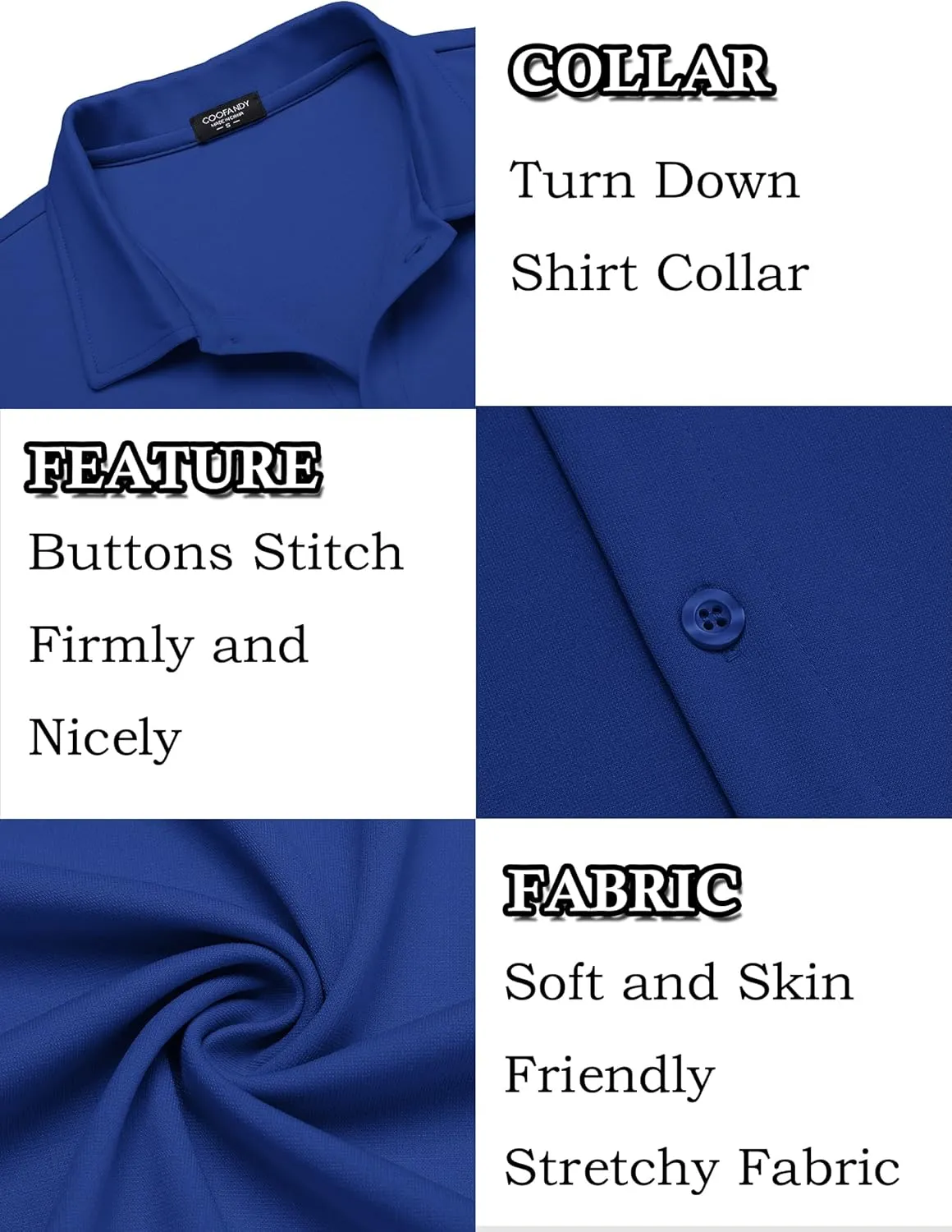 COOFANDY Mens Casual Button Down Shirt Short Sleeve Wrinkle Free Shirts Summer Shirt