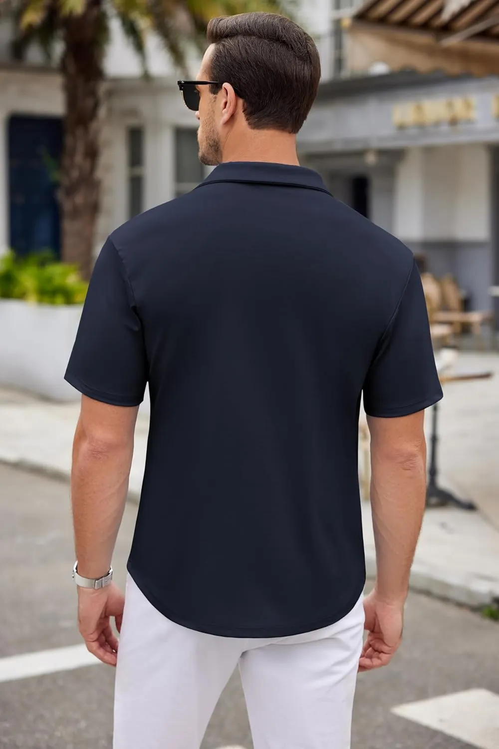 COOFANDY Mens Casual Button Down Shirts Short Sleeve Wrinkle Free Summer Dress Shirt