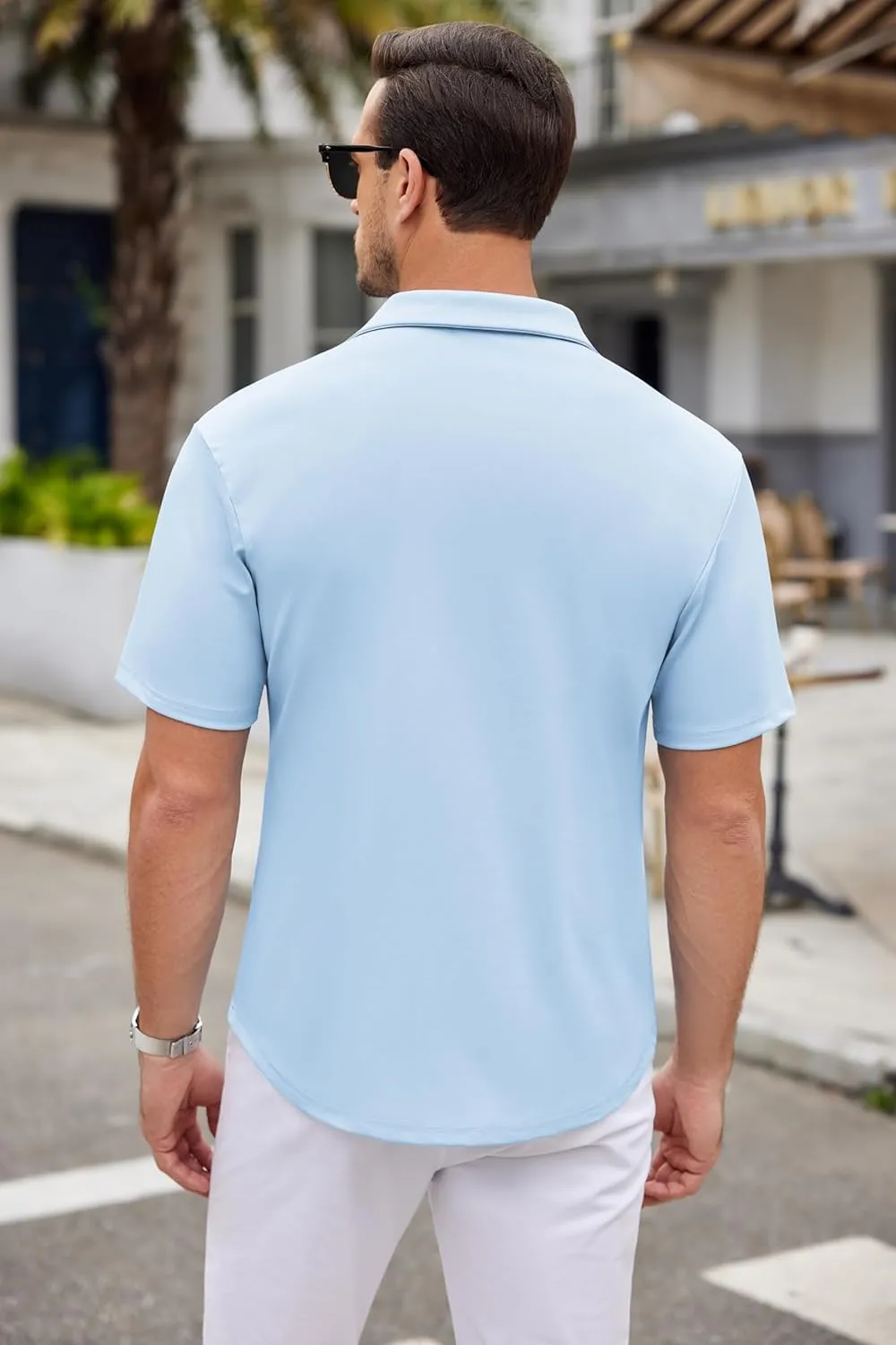 COOFANDY Mens Casual Button Down Shirts Short Sleeve Wrinkle Free Summer Dress Shirt