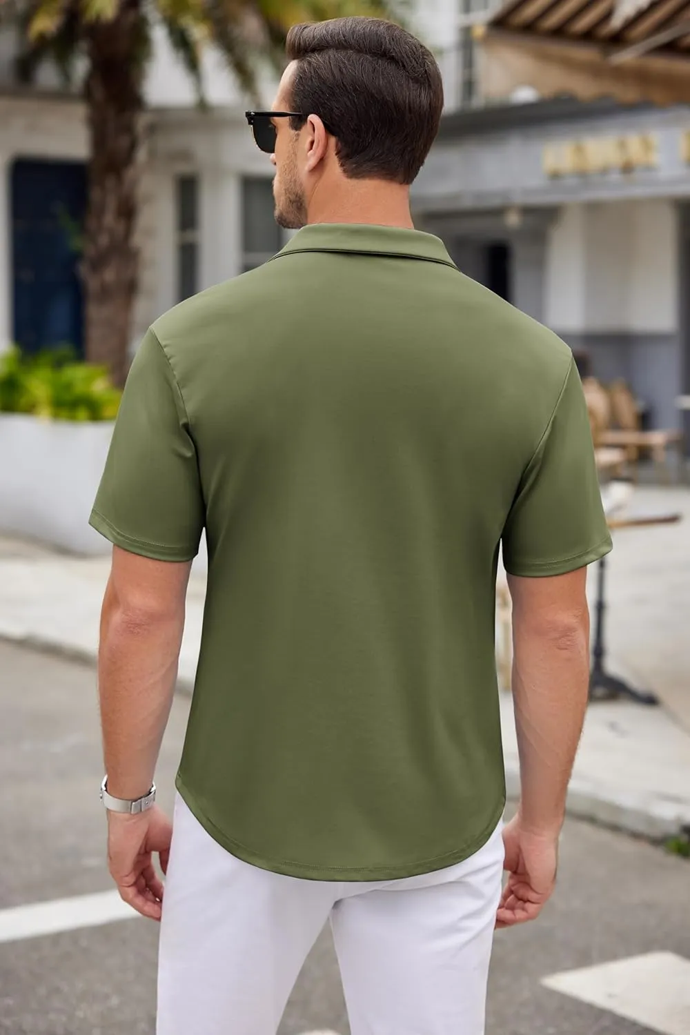 COOFANDY Mens Casual Button Down Shirts Short Sleeve Wrinkle Free Summer Dress Shirt