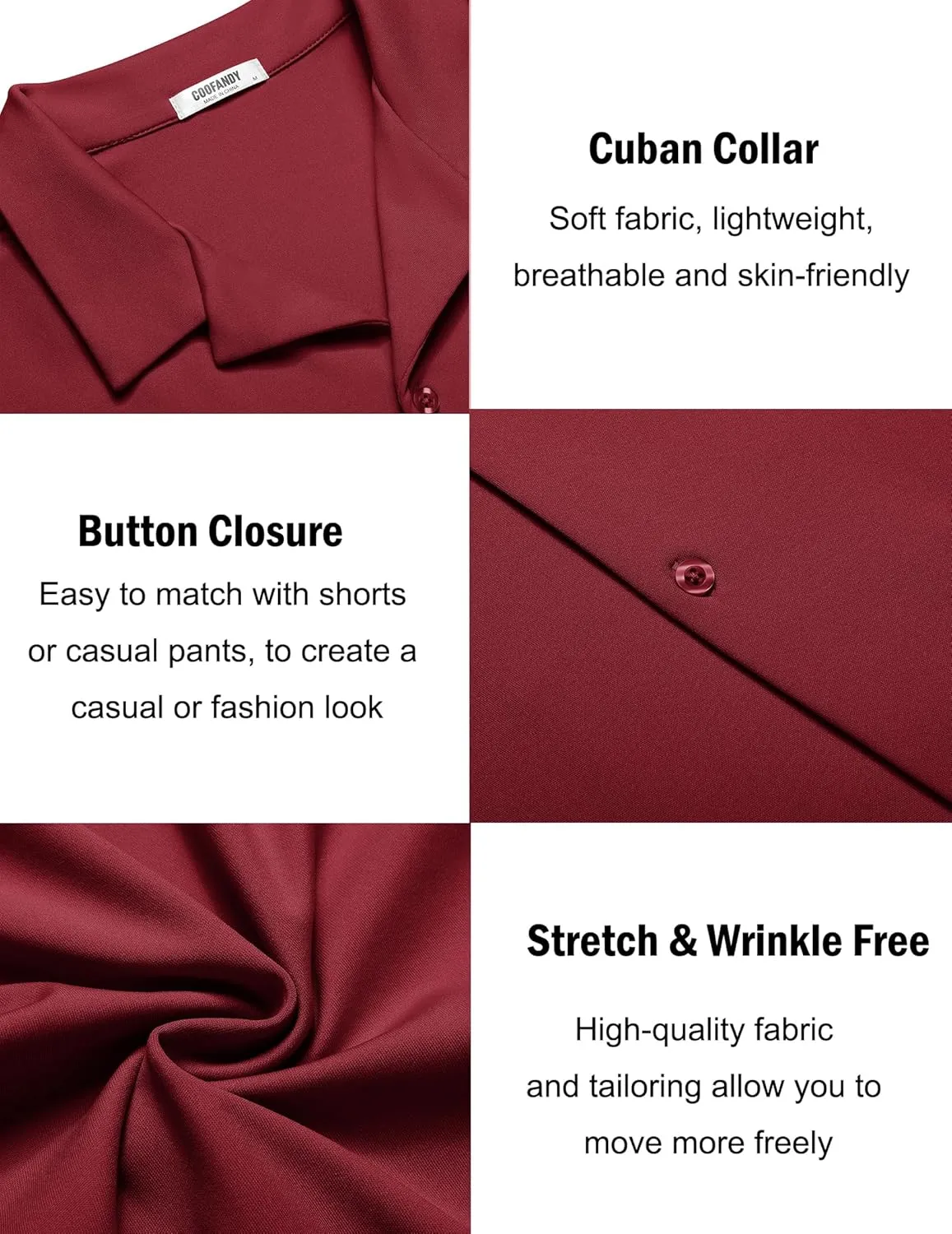 COOFANDY Mens Casual Button Down Shirts Short Sleeve Wrinkle Free Summer Dress Shirt