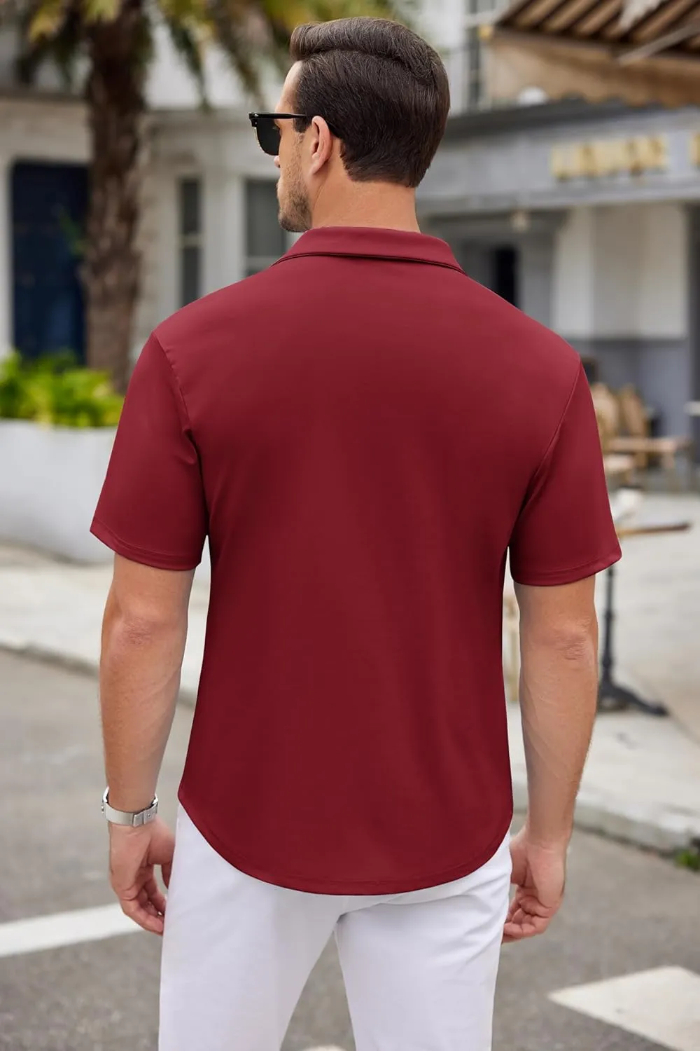 COOFANDY Mens Casual Button Down Shirts Short Sleeve Wrinkle Free Summer Dress Shirt