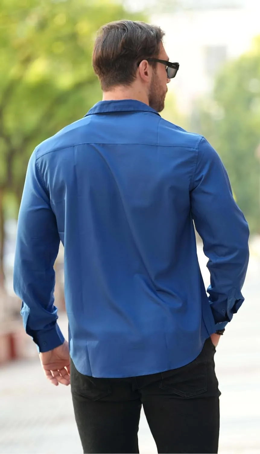 COOFANDY Men's Long Sleeve Wrinkle Free Dress Shirts Inner Contrast Business Casual Button Down Shirt
