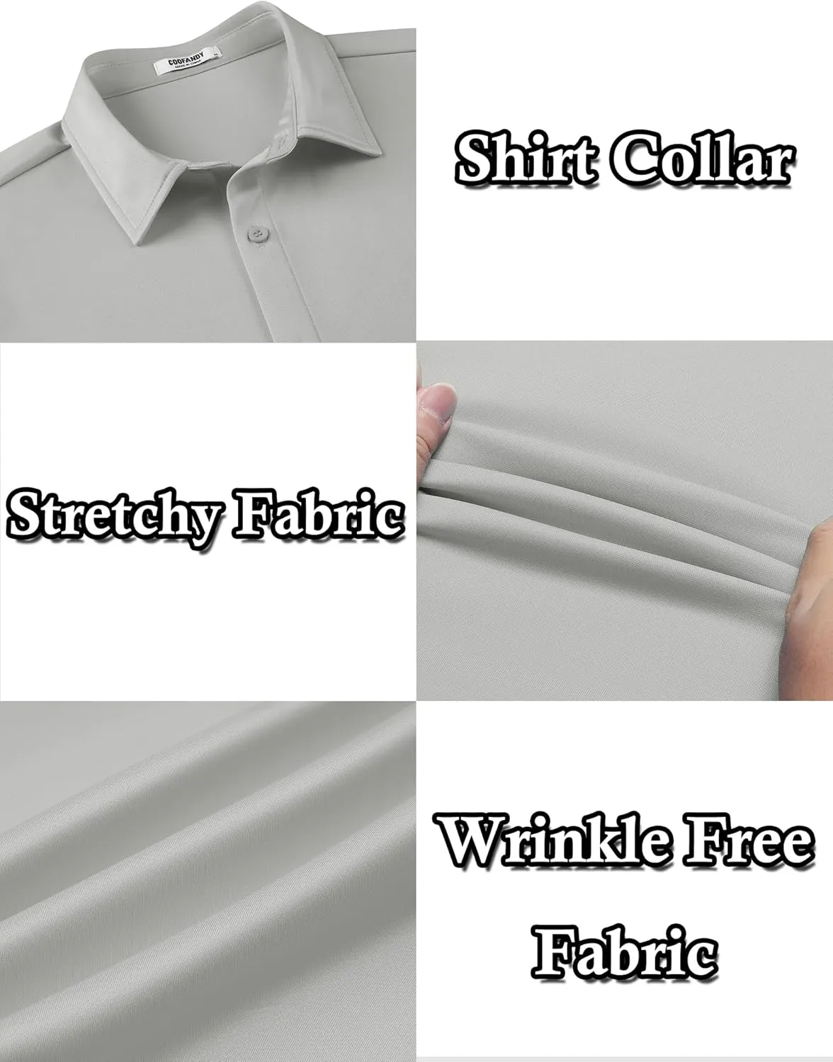 COOFANDY Men's Long Sleeve Wrinkle Free Shirts Button Down Casual Stretch Dress Shirt