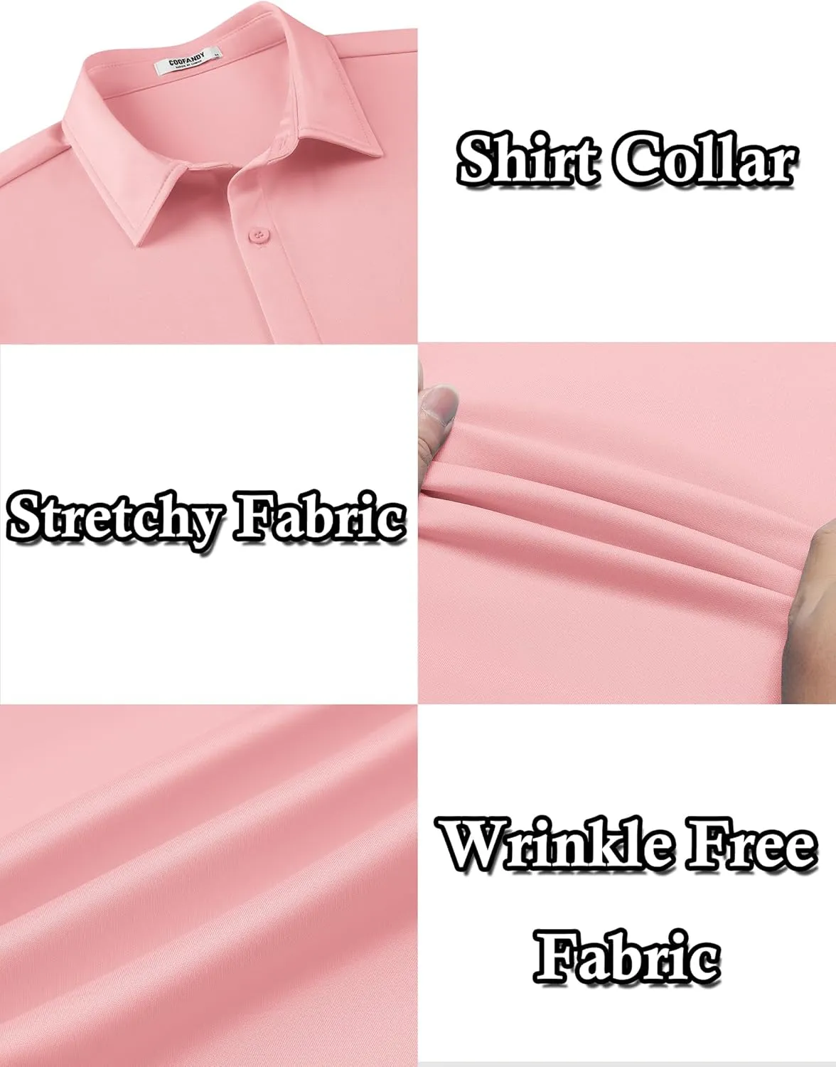 COOFANDY Men's Long Sleeve Wrinkle Free Shirts Button Down Casual Stretch Dress Shirt