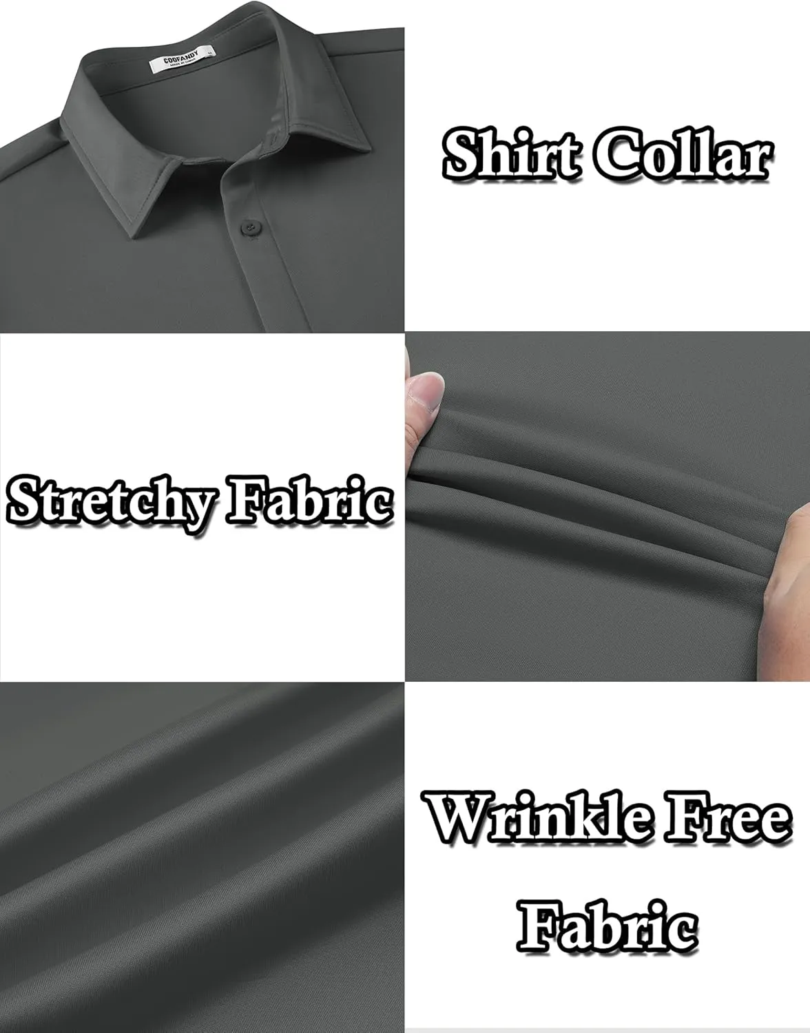 COOFANDY Men's Long Sleeve Wrinkle Free Shirts Button Down Casual Stretch Dress Shirt