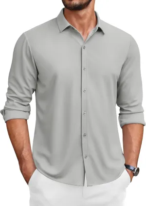 COOFANDY Men's Long Sleeve Wrinkle Free Shirts Button Down Casual Stretch Dress Shirt