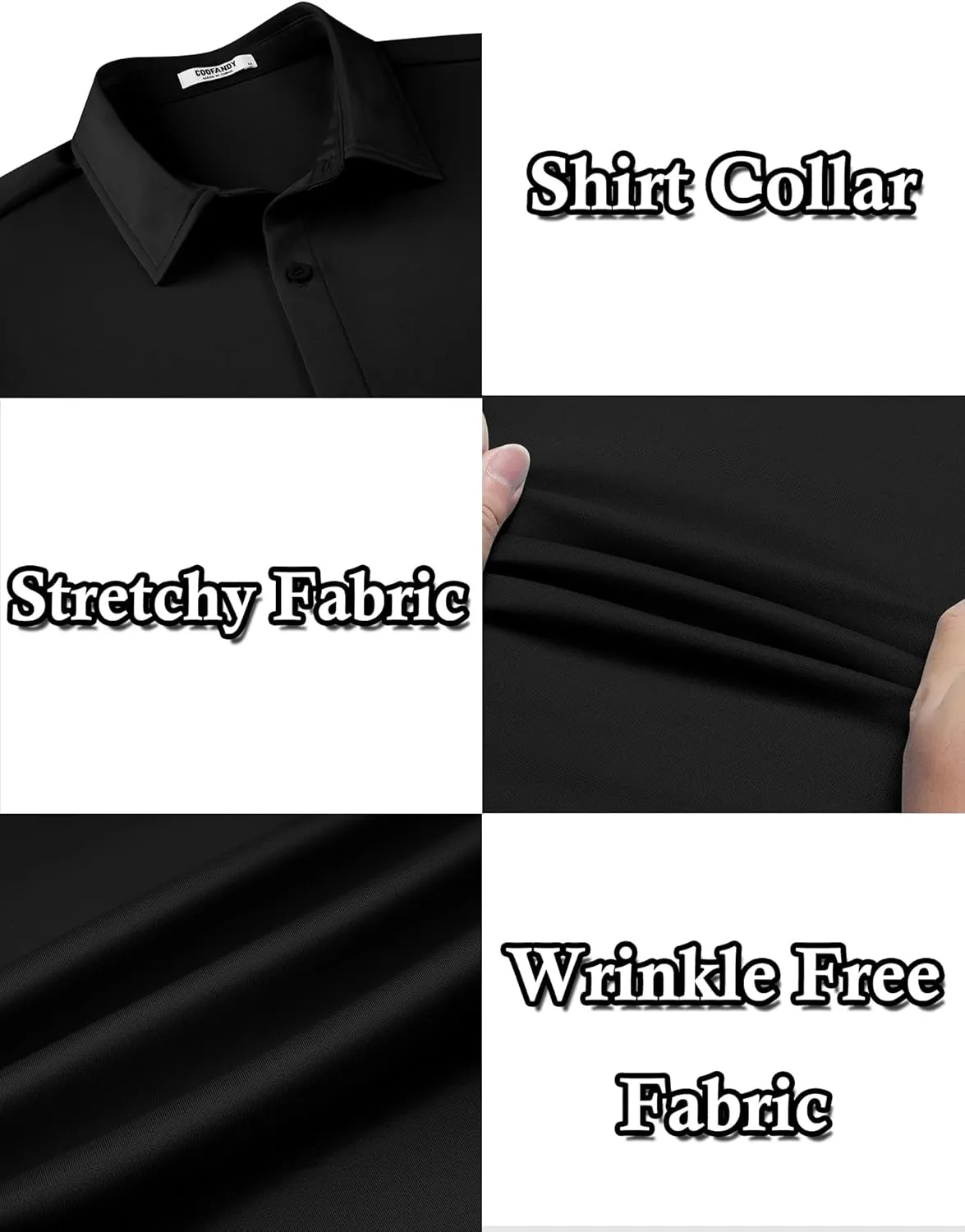 COOFANDY Men's Long Sleeve Wrinkle Free Shirts Button Down Casual Stretch Dress Shirt
