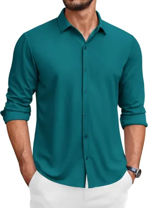 COOFANDY Men's Long Sleeve Wrinkle Free Shirts Button Down Casual Stretch Dress Shirt