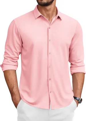COOFANDY Men's Long Sleeve Wrinkle Free Shirts Button Down Casual Stretch Dress Shirt