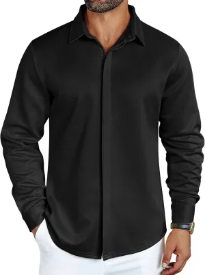 COOFANDY Mens Long Sleeve Wrinkle Free Shirts Casual Button Down Shirt Stretch Dress Shirt