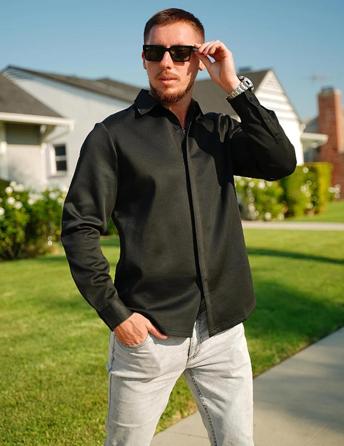 COOFANDY Mens Long Sleeve Wrinkle Free Shirts Casual Button Down Shirt Stretch Dress Shirt