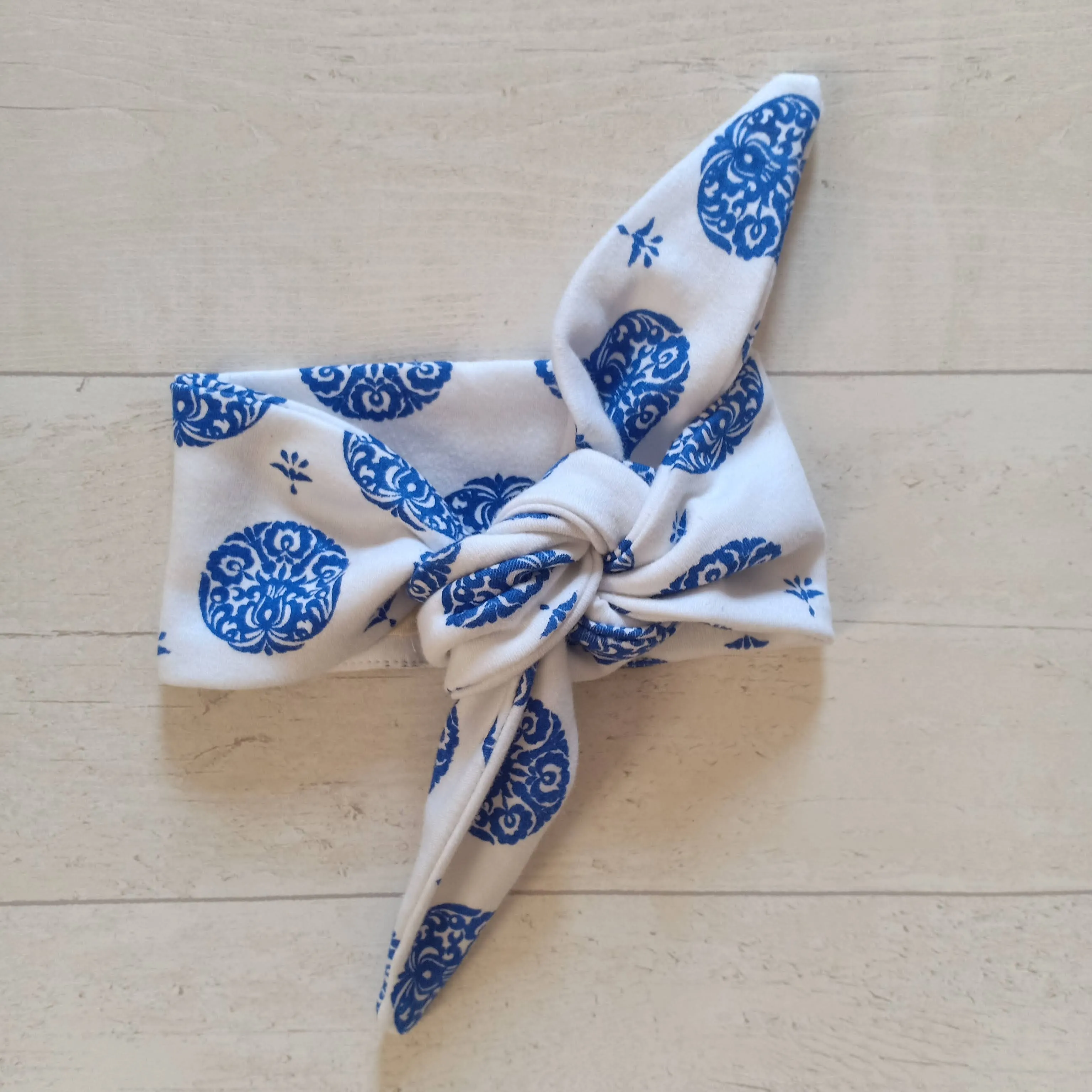 Cotton Adjustable Hairband - Alpona (Dark Blue)