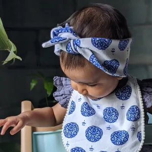 Cotton Adjustable Hairband - Alpona (Dark Blue)