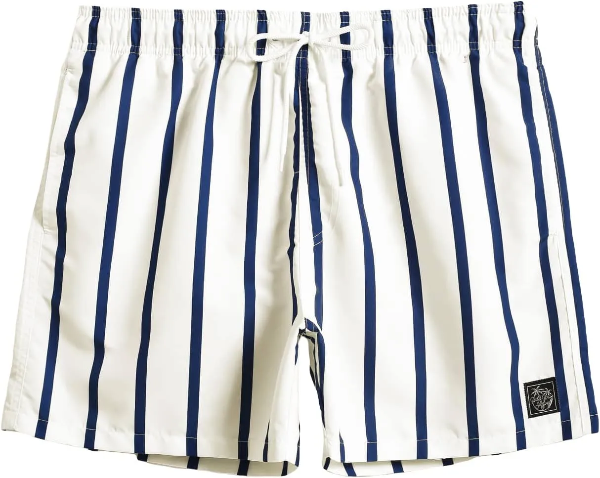COZYEASE Men's Swim Trunks Quick Dry Elastic Drawstring Print Beach Shorts