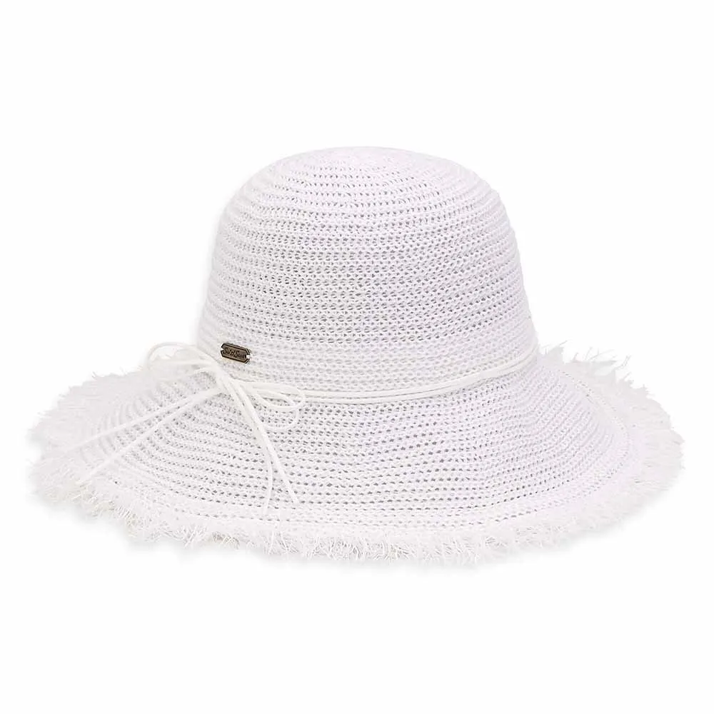 Crocheted White Straw Summer Hat - Sun 'N' Sand Hats