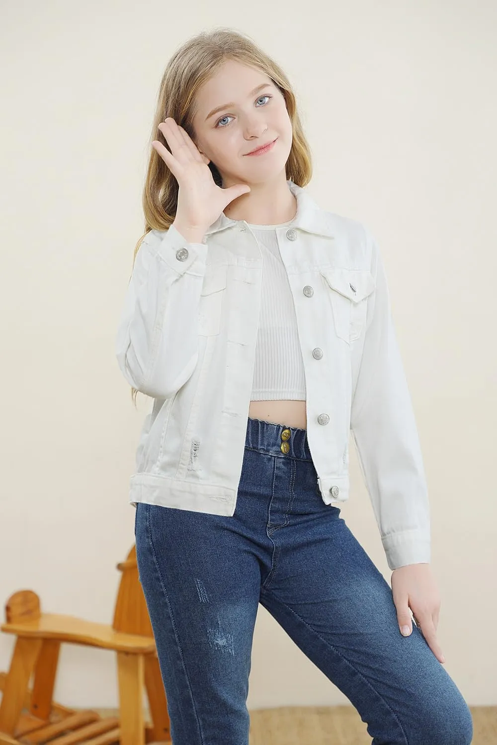 Cromoncent Classic Denim Jacket for Boys Girls