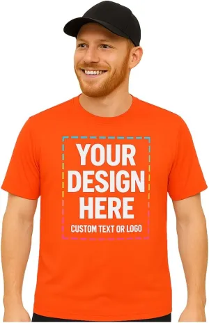 Custom Shirts - Dry Fit Moisture-Wicking Short Sleeve Performance T-Shirts for Gym, Work, or Sports