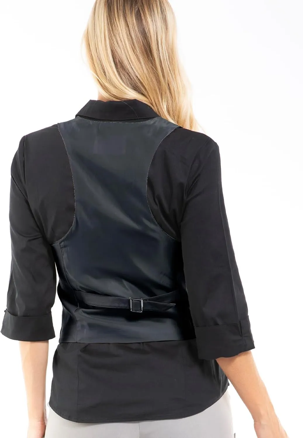 Design by Olivia Women's Dressy Casual Versatile Racerback Vest Three Button Tuxedo Suit Waistcoat
