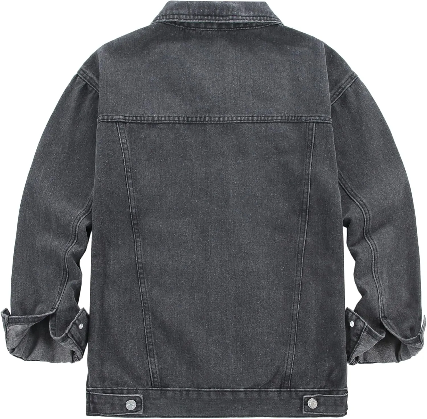 DOSLAVIDA Men's Denim Jacket Classic Trucker Jean Coat Lightweight Casual Wash Distressed Outwear Tops