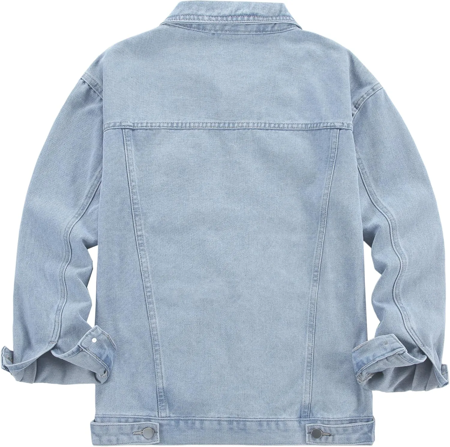 DOSLAVIDA Men's Denim Jacket Classic Trucker Jean Coat Lightweight Casual Wash Distressed Outwear Tops
