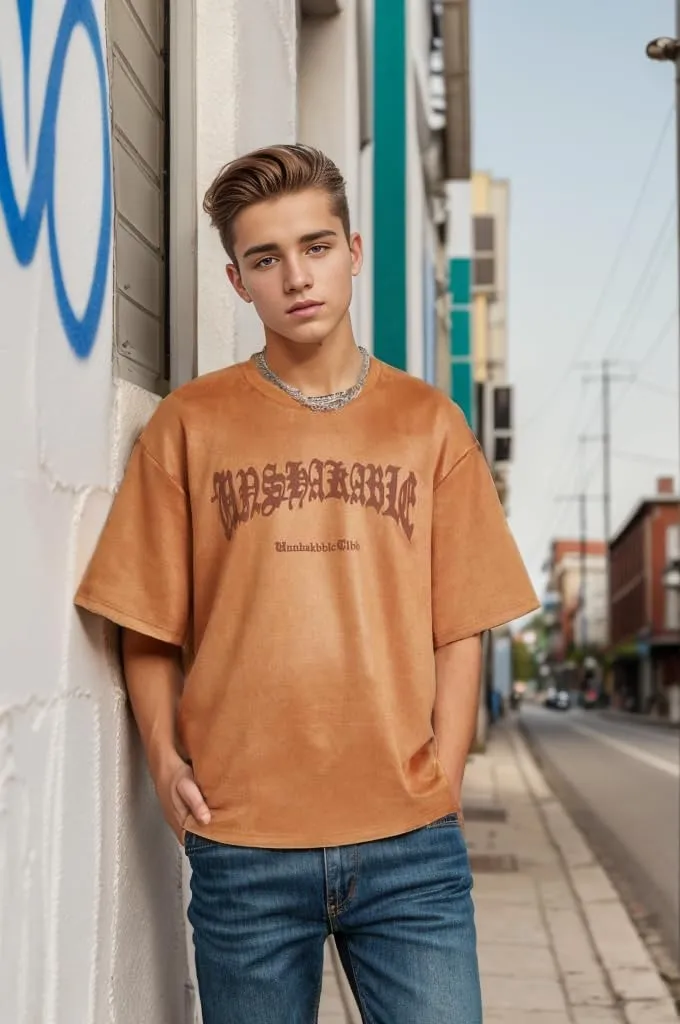 EMMIOL Men's T Shirts Oversized Short Sleeves Unisex Loose Solid Streetwear Tee Crew Neck Cotton Tops
