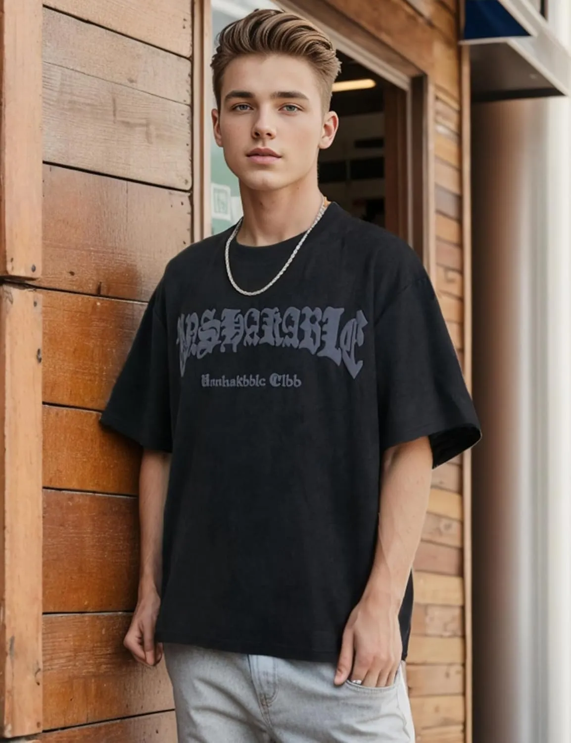 EMMIOL Men's T Shirts Oversized Short Sleeves Unisex Loose Solid Streetwear Tee Crew Neck Cotton Tops