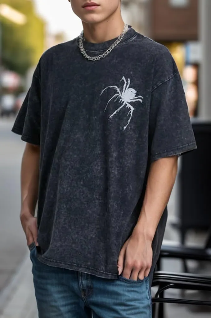 EMMIOL Men's T Shirts Oversized Short Sleeves Unisex Loose Solid Streetwear Tee Crew Neck Cotton Tops
