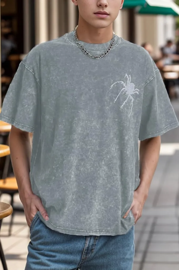 EMMIOL Men's T Shirts Oversized Short Sleeves Unisex Loose Solid Streetwear Tee Crew Neck Cotton Tops