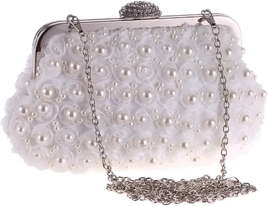Fairy Bag Evening Bag Rose Beaded Pearl Bag Versatile Model Women's Clutch Bag