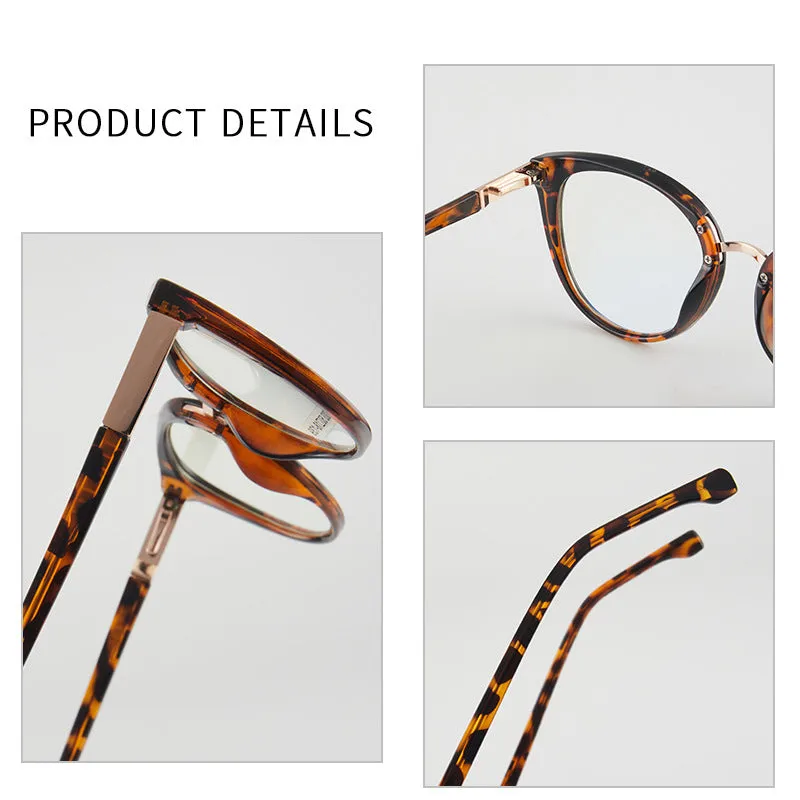 Fashion Designer Frames Cat Eye Anti-blue Blue Light Blocking Clear Lens Glasses