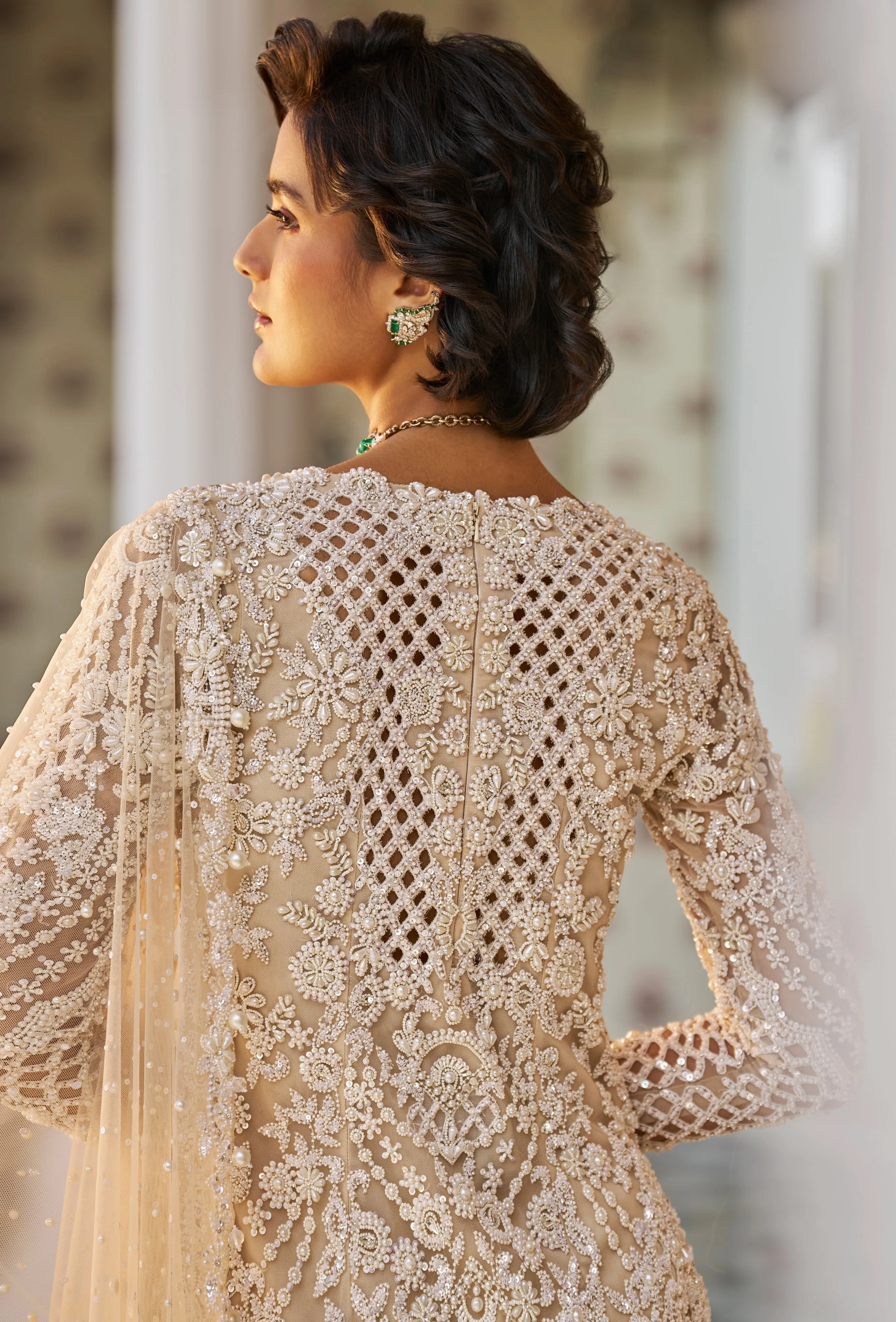 Fiori Nude Pearl Sharara Set